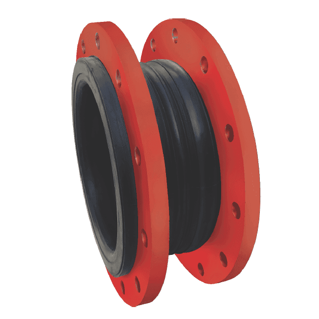 Double arch rubber expansion bellow by Resistoflex for HVAC piping systems, supplied by RMS Corporation for projects in India and Global shipping.