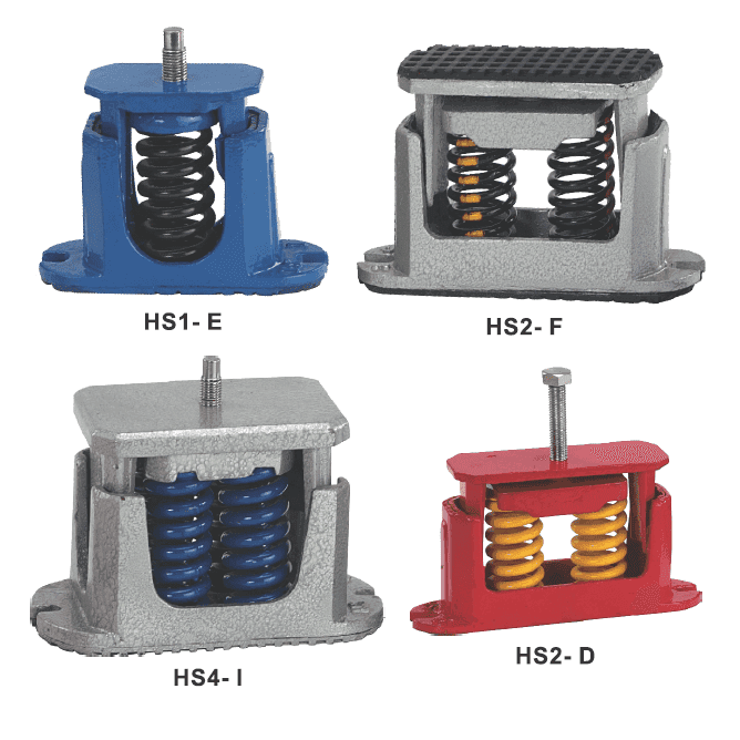 Housed spring mount for HVAC chiller and equipment vibration isolation supplied by rms cor