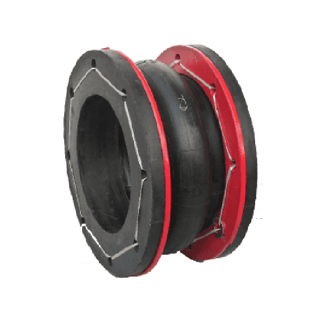 Resistoflex Rubber expansion bellow with fixed flanges for HVAC water piping systems supplied by RMS Corporation.