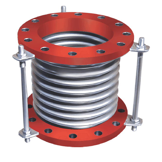 Resistoflex Metal Expansion Bellow with floating flanges for HVAC and industrial applications supplied by RMS Corporation.